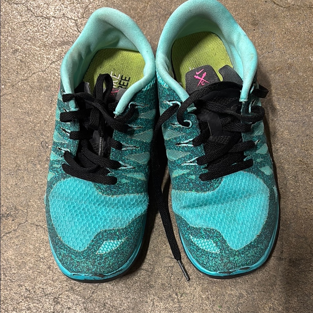 Nike Blue and Black Athletic Shoes with Mesh Upper
